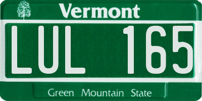 VT license plate LUL165