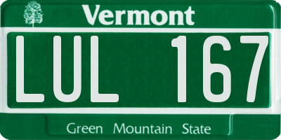 VT license plate LUL167