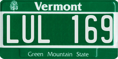 VT license plate LUL169