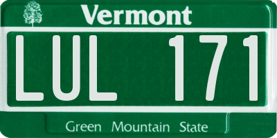 VT license plate LUL171