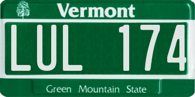 VT license plate LUL174