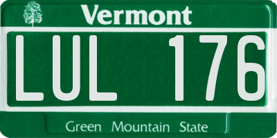 VT license plate LUL176