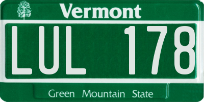 VT license plate LUL178