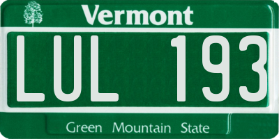 VT license plate LUL193