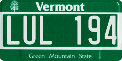 VT license plate LUL194