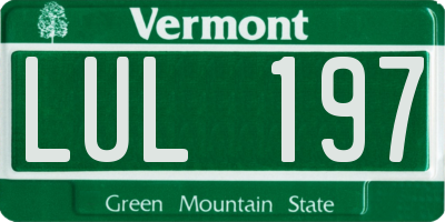 VT license plate LUL197