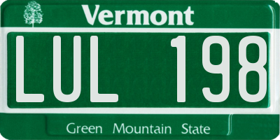 VT license plate LUL198