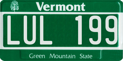 VT license plate LUL199