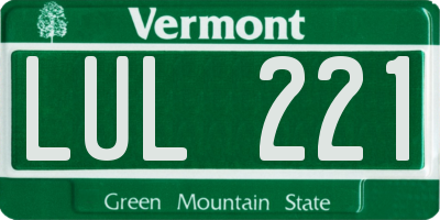 VT license plate LUL221