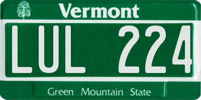 VT license plate LUL224