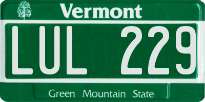 VT license plate LUL229