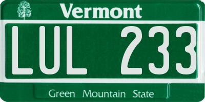 VT license plate LUL233