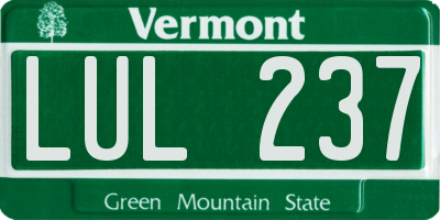 VT license plate LUL237