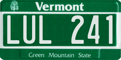 VT license plate LUL241