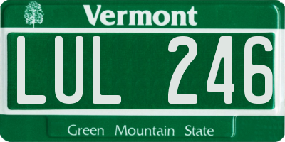 VT license plate LUL246