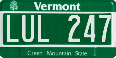 VT license plate LUL247