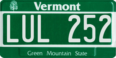 VT license plate LUL252