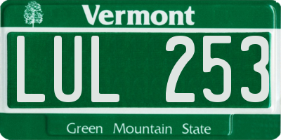 VT license plate LUL253