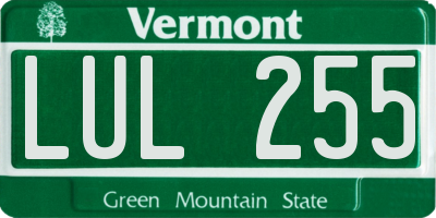 VT license plate LUL255