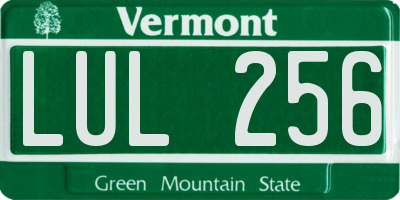 VT license plate LUL256