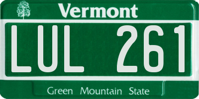 VT license plate LUL261