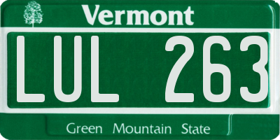 VT license plate LUL263