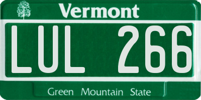 VT license plate LUL266