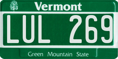 VT license plate LUL269