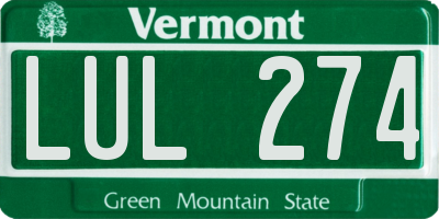 VT license plate LUL274