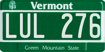 VT license plate LUL276