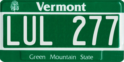 VT license plate LUL277