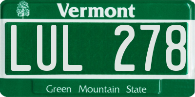 VT license plate LUL278