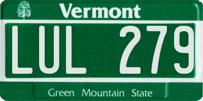 VT license plate LUL279