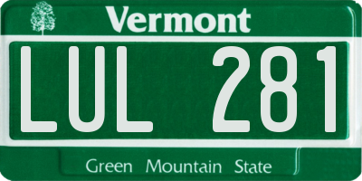VT license plate LUL281