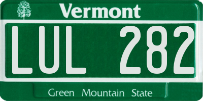 VT license plate LUL282