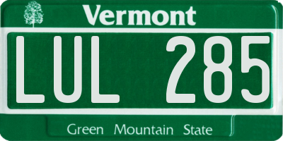 VT license plate LUL285
