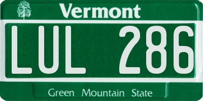 VT license plate LUL286