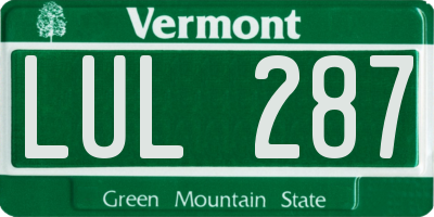 VT license plate LUL287