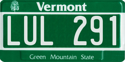 VT license plate LUL291