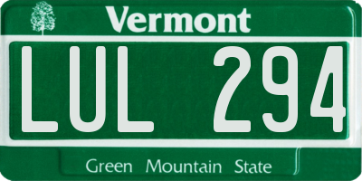 VT license plate LUL294