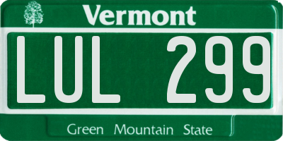 VT license plate LUL299