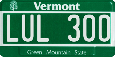 VT license plate LUL300