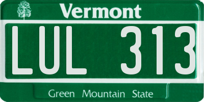 VT license plate LUL313