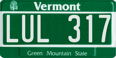 VT license plate LUL317