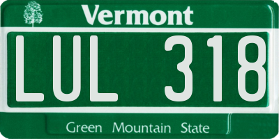 VT license plate LUL318