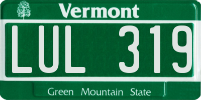VT license plate LUL319