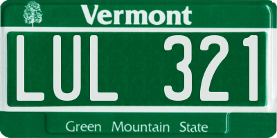 VT license plate LUL321