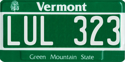 VT license plate LUL323