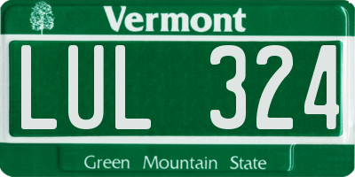 VT license plate LUL324