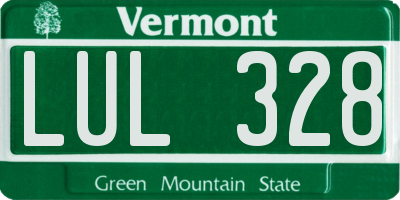 VT license plate LUL328